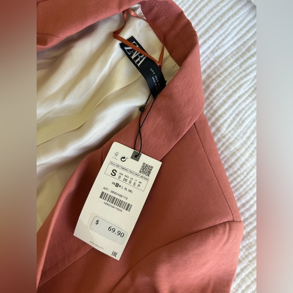 NWT Zara Coral Linen Suit - Picture 5 of 6